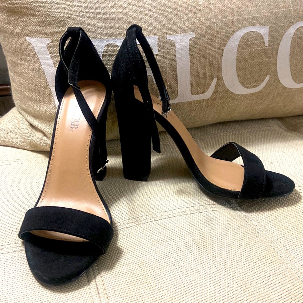 black suede heels